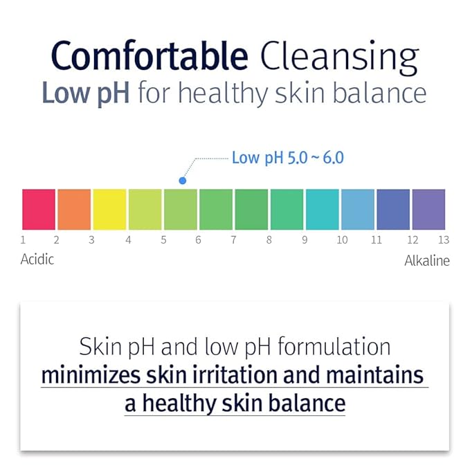 PKY Low pH Facial cleansing washes(water type)Makeup Remover Face Cleanser with Witch Hazel and AHA - Cica, Tea Tree Extract Natural Ingredients Calming Cleanser Ceramide Micellar Water 9.8 Fl Oz