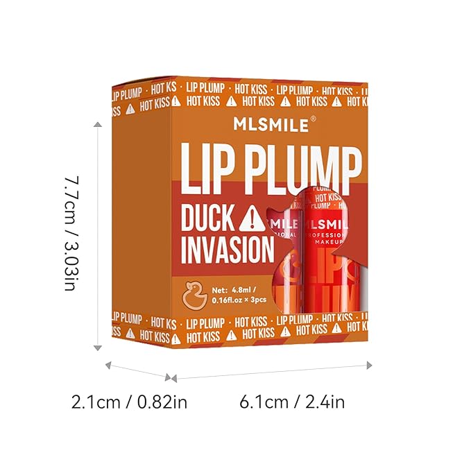 3 Colors Duck Lip Plumper Gloss, Korean Glitter Gloss for Fuller Lips | Hydrating, Non-Sticky Tinted Lip Balm Set (Set A)