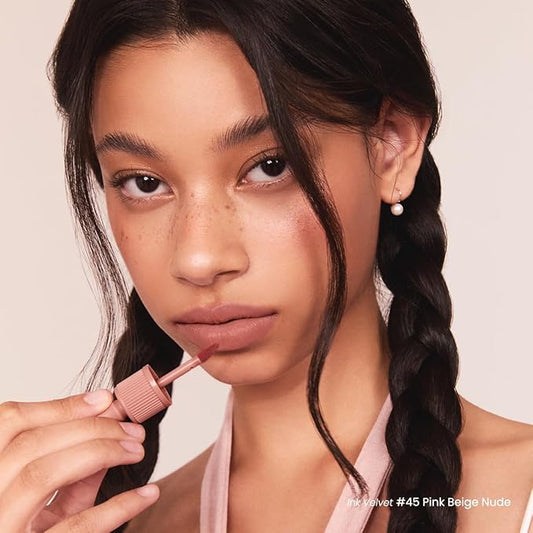 Peripera Ink the Velvet Lip Tint - High Pigment Color, Longwear, Weightless, Not Animal Tested, Gluten-Free, Paraben-Free (045 PINK BEIGE NUDE (NEW))