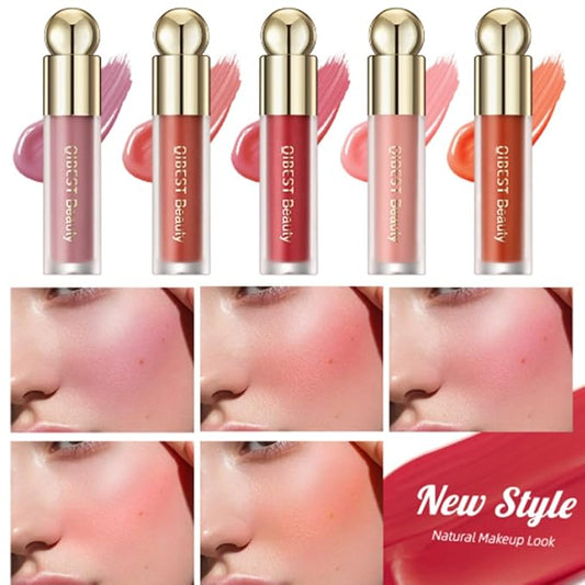 Liquid Blush for Cheeks, Lightweight, Natural-Looking, Silky Smooth Creamy Formula, Velvet Highly Pigmented Brightens Waterproof Long-Wearing Blush Makeup (04#APRICOT)