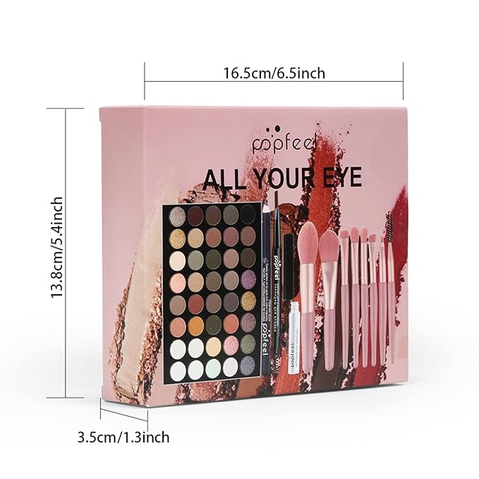 All-in-One Makeup Gift Set Carry All Makeup Kit for Women Full Kit With Makeup Bag Lipgloss Lipstick Concealer Blush Foundation Face Powder Eyeshadow Palette Cosmetic Palette #3