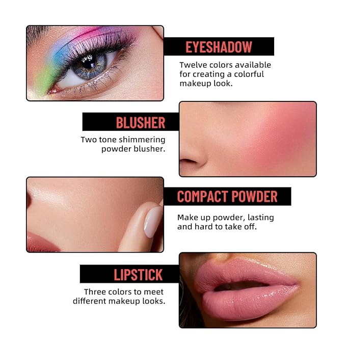 LAMUSELAND Professional All in One Makeup Kit, Travel Makeup Palette Gift Set for Women Full Kit, including Eyeshadow, Blush, Powder, Lipstick (1)