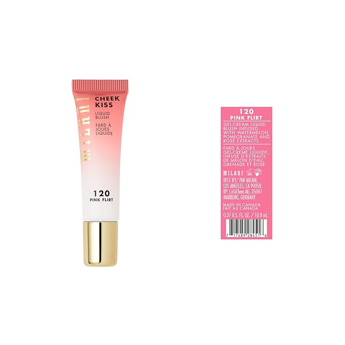 Milani Cheek Kiss Liquid Blush Makeup - Blendable & Buildable Cheek Blush, Lightweight Liquid Blusher and Cheek Color