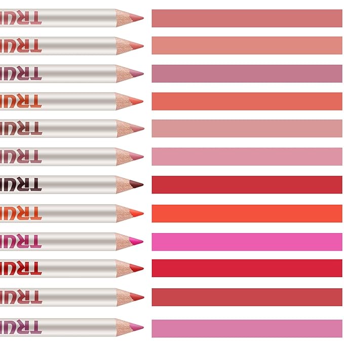 12pcs Lip Liner Pencil Set,High Pigmented Lip Makeup Soft Pencils,Long Wear,Waterproof,Smooth Ultra Fine Lipstick