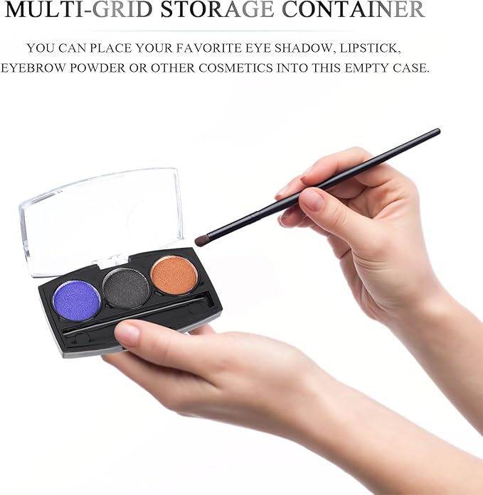 30Pcs Round Empty Makeup Pans with 10Pcs Container cases: Eyeshadow Blush Powder Lipstick Storage Palette - 2.8X1.65in Cosmetic Organizer for Travel