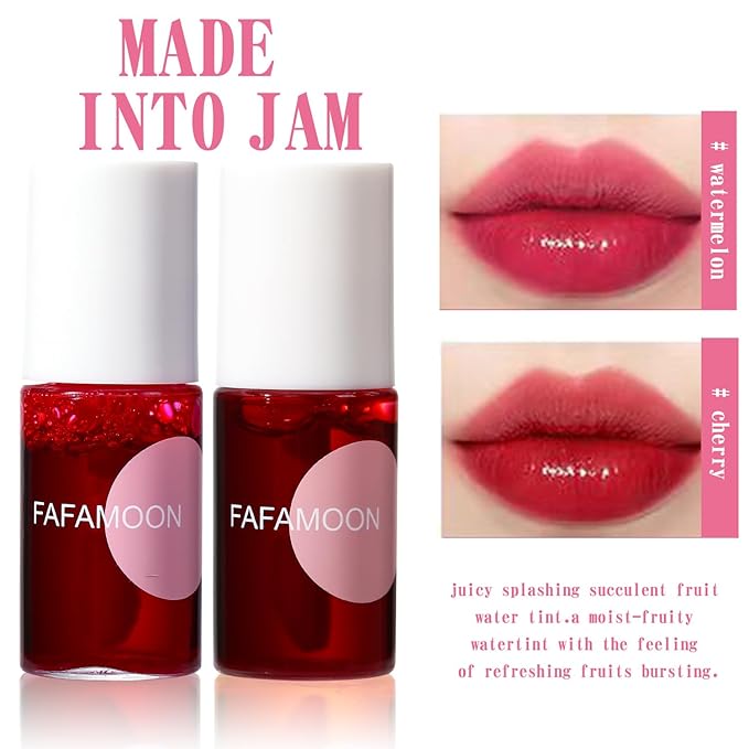 Dulele 4PCS Lip Tint Stain Set, Mini Moisturizing Water Lipstick, Vivid Color Korean Lip Gloss, Long-Lasting Non-Stick Cup Multi-Use Lip and Cheek Tint