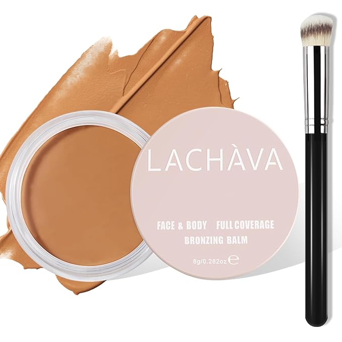 Full Coverage Cream Concealer Kit with Brush - Hydrating Waterproof Under-Eye Concealer for Concealing Dark Circles, Acne, Blemishes, Pores, and Spots (#08)