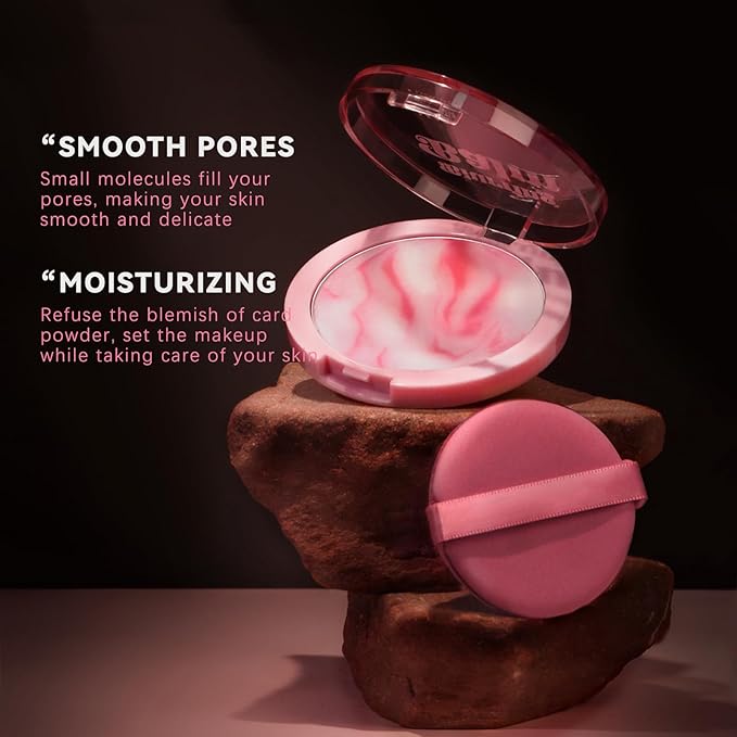 Oil Control Primer Balm, Jelly Face Pressed Powder 3D Blurring Balm Matte Concealer Cream Setting Powder, 12H Waterproof Lightweight Long Lasting Flawless Skin Matte Primer for All Skin Types