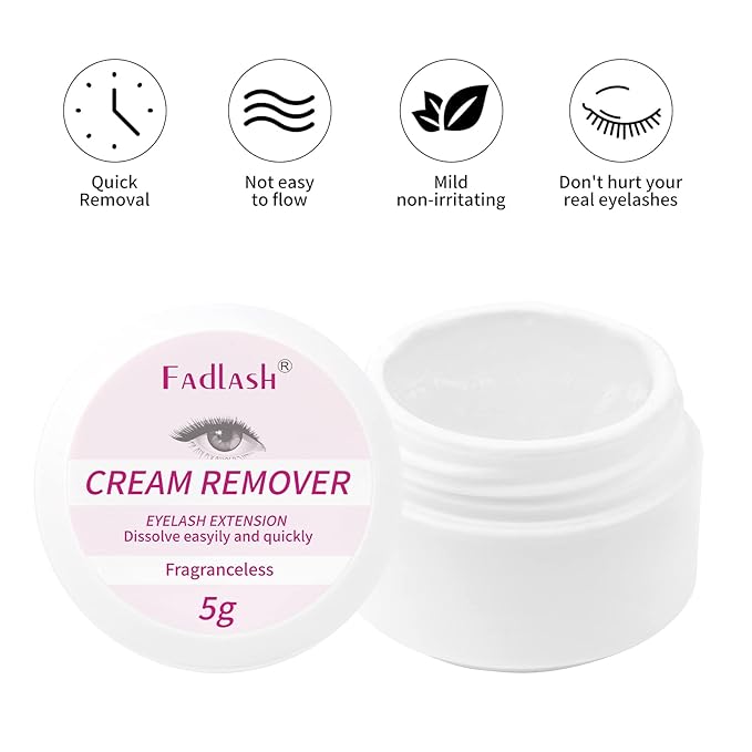 Lash Extension Remover 5g Cream Sensitive Skin Lash Glue Remover Quickly and Low Irritation Lash Remover Eyelash for Salon Lash by FADLASH (tasteless)
