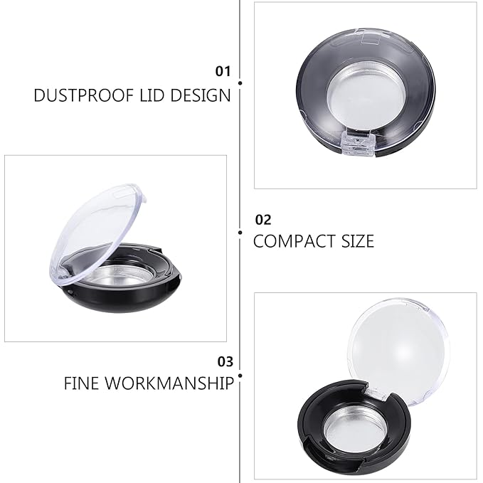 Round Eyeshadow Cases : 8pcs Empty Makeup Eyeshadow Box Travel Eyeshadow Boxes Round Compact Blushes Highlighters Eyeshadow Makeup Organizer Cosmetic Containers with Tin Liner