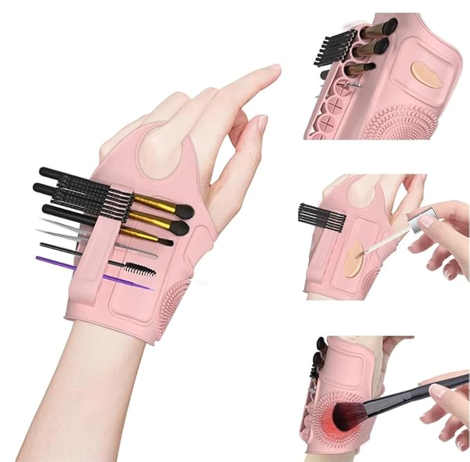 Silicone Hand Makeup Tool for Holding Cosmetic Pen Mixing Palette for Liquid Foundation Powder New Palette for Makeup Lovers and Professionals