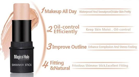 Illuminator Face Highlighter Makeup Sticks Pearl Shimmer Whitening Cream Shimmer Contouring Stick Foundation Stick Face Eye Nose Concealer Pen #1
