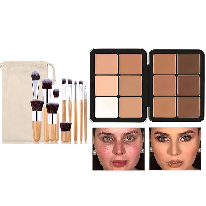 12 Colors Full Coverage Concealer Palette, FantasyDay Lightweight Creamy Formula Makeup Contour Palette Color Corrector Conceals Moisturizing Foundation for Cover Dark Circle Redness Acne Blemish