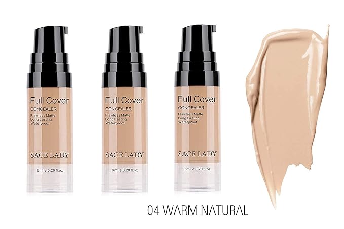 Face Primer Makeup(3Pcs) & Full Cover Concealer(3Pcs) Women Makeup Set, Smooth Creamy Cosmetic Perfectly Cover Face Body Blemishes,Tattoos,Brown Spots,Eye Circles