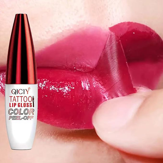 Charm Kiss Peel Off Lip Stain Lip Tint,Waterproof Long-Lasting Tear-off Lip Gloss,Peel Reveal Lip Stain,Peel Off Tattoo Lipsticks,Nonstick Cup Lip Gloss, Tattoo Magic Color Lip Set(2#)