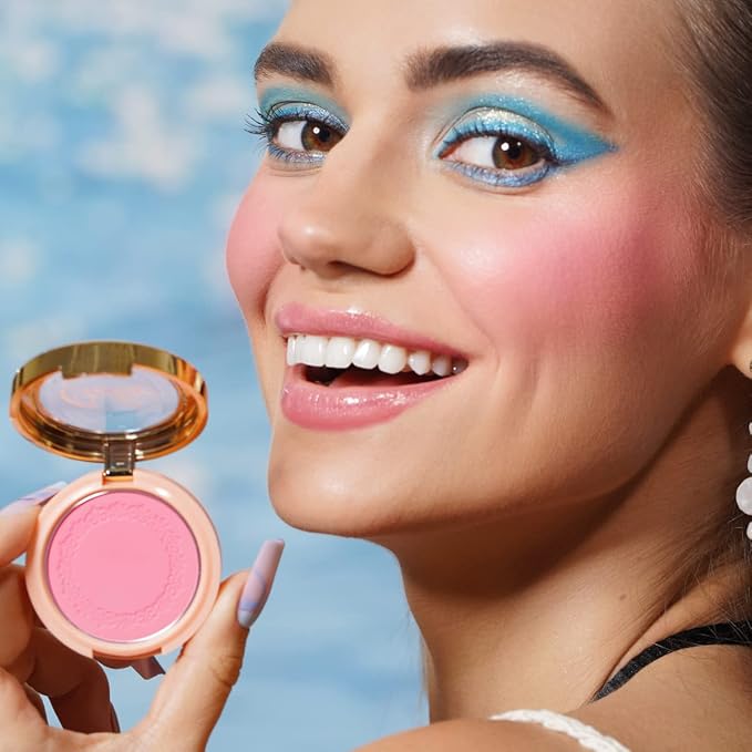 Oulac Light Blush For Cheeks Makeup for Natuural Radiant Look 14 One More Time F14 Blue Moon