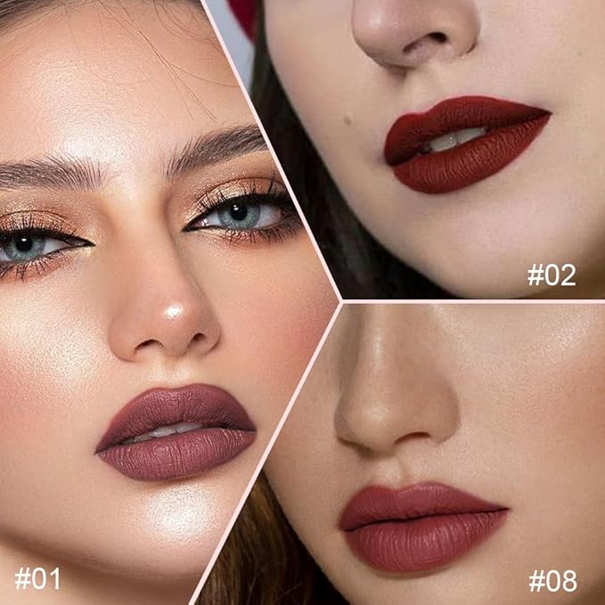 Kaely 3Pcs Matte Velvet Lip Liner Pencils Retractable for Shaping & Sculpting Lips, Lip Pencils for Women Long Lasting Waterproof Rich Lip Colors Liner Crayon Lipstick delineador de labios 01&02&08