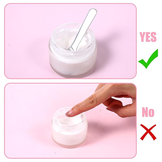 simarro 4-Piece Makeup Scraper Set, Mini Metal Makeup Scraper, Beauty Reusable Skin Care Spoon, Facial Beauty Accessories for Mixing and Sampling Botanical Masks, Skin Creams, Eye Creams, Serums