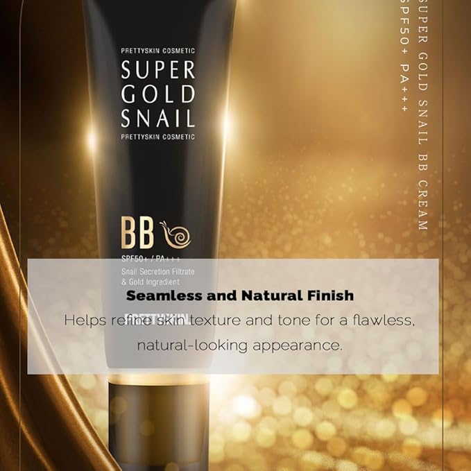 Hydrating BB Cream for Uneven Skin Tone & Blemishes – Lightweight, High-Coverage Korean Beauty Formula with Snail Mucin & Gold – Breathable Daily Makeup 1.75 fl oz