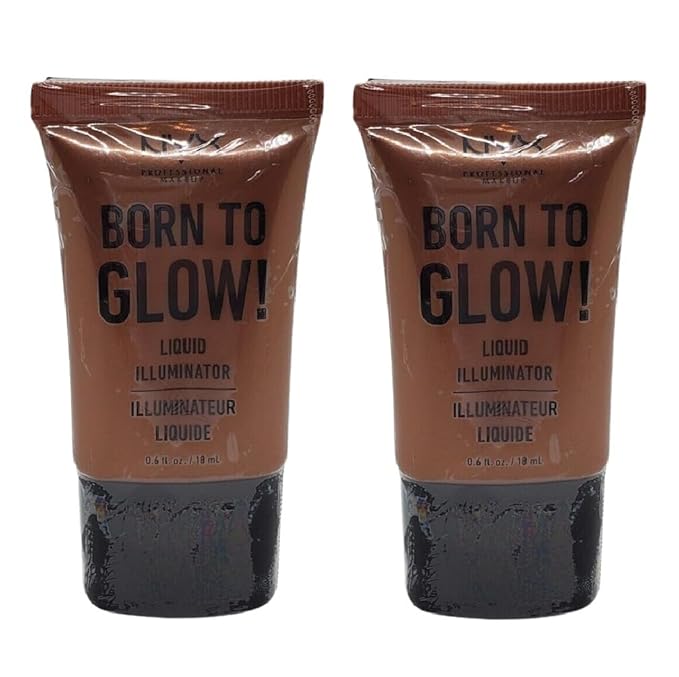 Pack of 2 NYX Born to Glow! Liquid Illuminator, Sun Goddess LI04