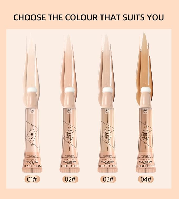 Liquid Foundation Beauty Wand - With Cushion Applicator Easy to Apply, Natural Lightweight Formula, Combination & Oily Skin, SPF 15, Longwear Medium-Full Coverage with Matte Finish (4#)
