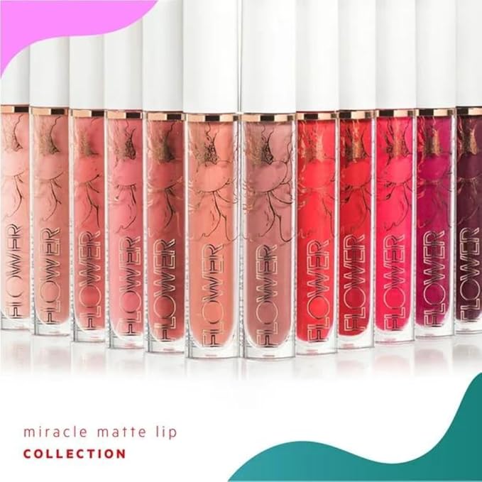 Flower Beauty Miracle Matte Liquid Lip Color - Vividly Bold & Creaseless Matte Liquid Lipstick, Comfortable All Day High Impact Makeup Color (Rosewood)