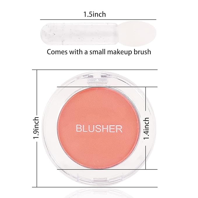 Boobeen Single Color Blush Face Blush Palette Matte Baked Makeup Blush Powder High Pigment Pressed Blush, Long-lasting Colorful, Blends Easily, Lightweight
