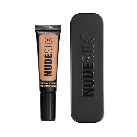 Nudestix Tinted Cover Liquid Foundation, Buildable Coverage for Even Skin Tone, Flawless Natural Lightweight Makeup Finish, 0.84 fl oz (25 ml) (Nude 7)