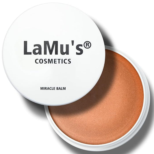 Lamu's Cosmetics Moisturizing Miracle Balm, Multi Glow Balm,Face Blush Cream Blush for Cheeks,Radiant Finish, Hydrating,Natural Glow 50g/ 1.75 Oz(GOLDEN)