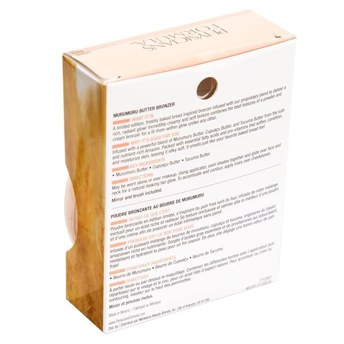 Physicians Formula Murumuru Bread & Butter Bronzer Baked, Moisturizing, Silky All-Day Glow, Dermatologist Tested, Hypoallergenic, Vegan & Cruelty-Free