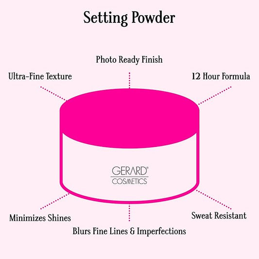 Slay the Bake Blurring Powder by Gerard Cosmetics, Soft Matte Pink Setting Powder, Minimizes Fine Lines for Mature Skin, Talc Free, Cruelty Free, Vegan (0.65 oz)