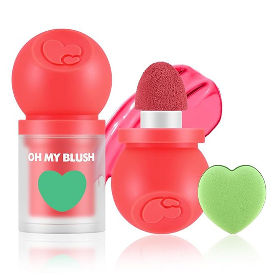 Boobeen Soft Liquid Blush Tint Cheek Blusher, Cream Blush Face Makeup with Cushion Applicator, Long Lasting, Moisturizing, Leaving a Matte Dewy Makeup Look
