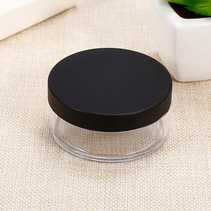 AKOAK Capacity 50 ml(1.69 oz) Empty Reusable Plastic Loose Powder Compact Container DIY Makeup Powder Case with Sifter and Lined Screw Lid,Pack of 1