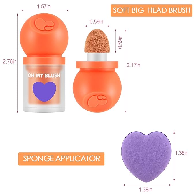 Boobeen Soft Liquid Blush Tint Cheek Blusher, Cream Blush Face Makeup with Cushion Applicator, Long Lasting, Moisturizing, Leaving a Matte Dewy Makeup Look