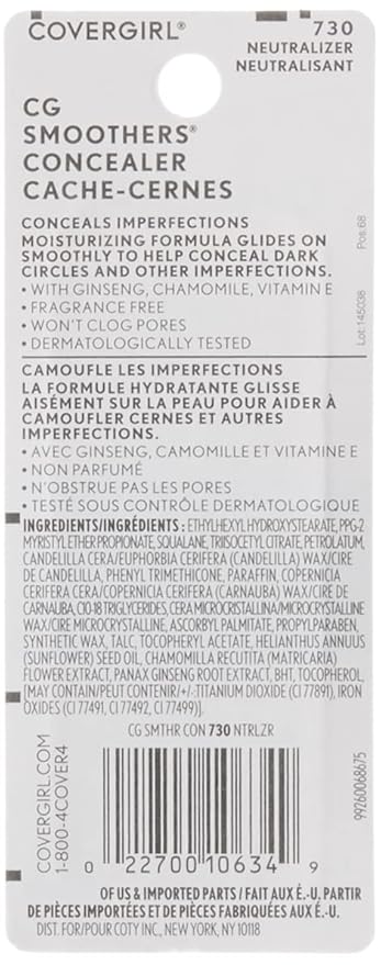 COVERGIRL Smoothers Concealer, Neutralizer, 0.14 ounce, 1 Count (packaging may vary) (Pack of 3)