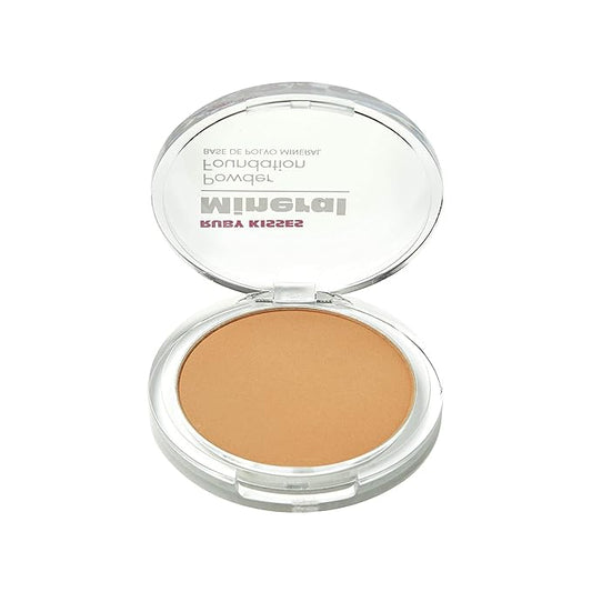 Ruby Kisses Mineral Pressed Powder Foundation, Medium to Full Coverage Natural Finish 0.35 Ounce (Golden Honey)