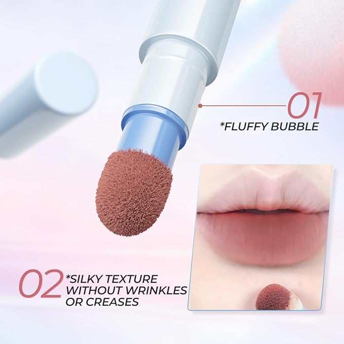 SACE LADY Matte Lipstick Set, Long Lasting Air Cushion Lip & Cheek Cream Non-Stick Cup, Ultra-Smooth Pigmented Non-drying Lip Color for Face Makeup Kit 3Pcs (V03+V04+V05, 3pcs)