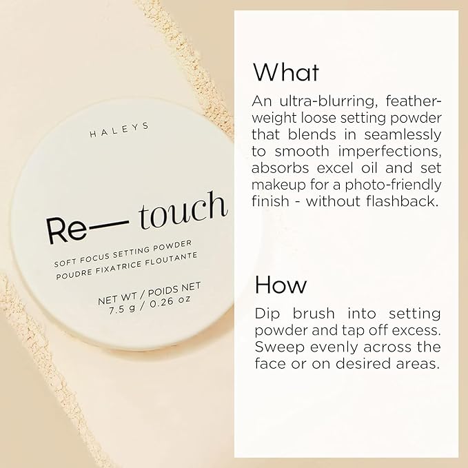 HALEYS IG Filter Duo (FAIR): Re-touch Setting Powder & Re-fine Soft Matte Poreless Primer, Skin Perfecting, Longwear, Smooths, Nourishes, Ultra-Blurring, No flashback, All Skin Types + Tones, Vegan