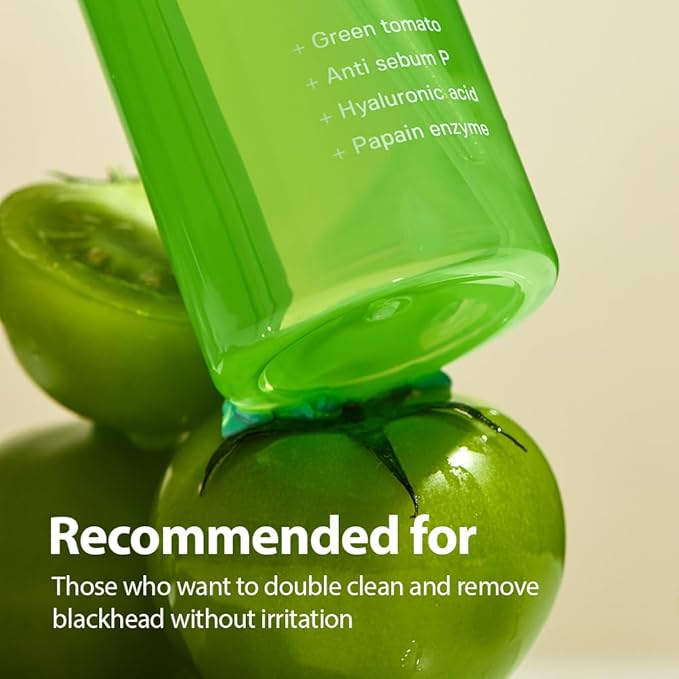 SUNGBOON EDITOR Green Tomato Double Cleansing Ampoule Oil | Makeup remover, Blackhead Removal | Exfoliating Face Wash for Women | Pore Minimizer for Face | Korean Skin Care | 7.05 oz. (200g)