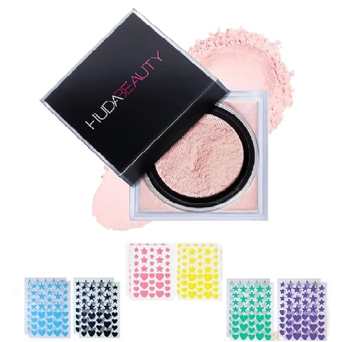 H.U.D.A BEAUTY E-Bake Loose Baking & Setting Powder (Cherry Blossom) 0.71 oz / 20 g + Bonus Acne Patch (36 Pieces)