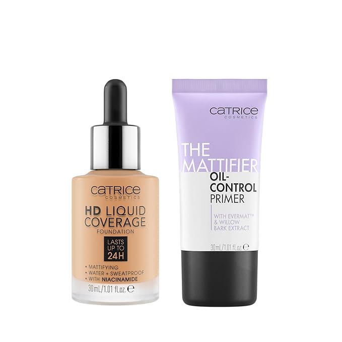 Catrice | HD Foundation 34 & The Mattifier Oil-Control Primer | Full Coverage Makeup | Vegan & Cruelty Free