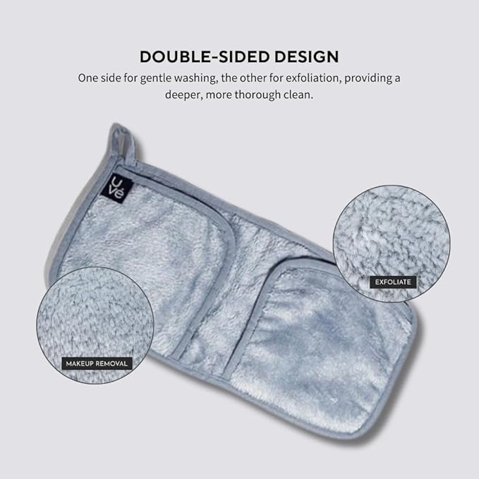 UVe ERASE Makeup Remover Cloth, Reusable Microfiber Face Towel Removes Makeup with Just Water, Cleansing Face Washcloth, Soft and Gentle for All Skin Types