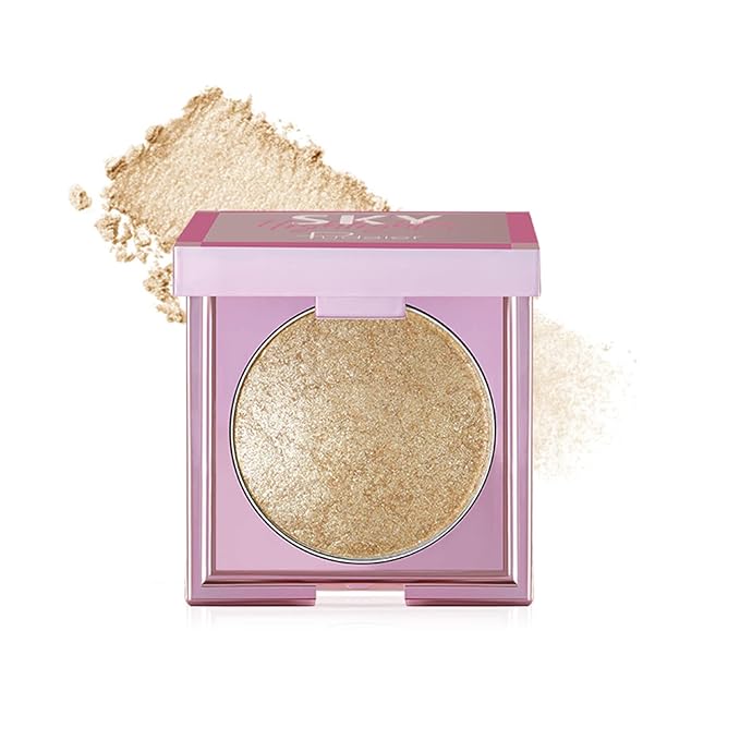MAEPEOR Face Highlighter Palette 8 Colors Shimmer Glitter Pearl Highlighter Powder Sparkly Diamond Highlighting Palette for Face Cheek (03 Champagne Gold)