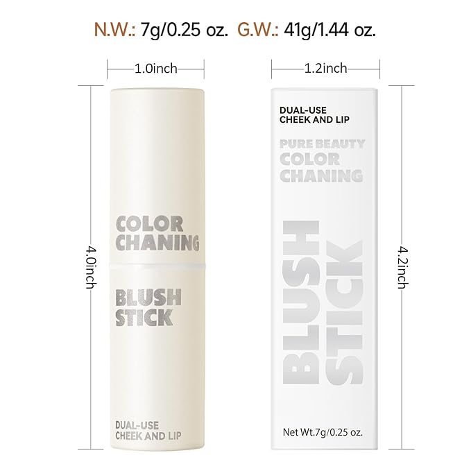 Color Changing Blush Stick for Cheeks Makeup, Clear Blush PH Temperature Changing Pink Cream Blusher, Magic Waterproof Face Blush Stick, Natural Lightweight Multi-Use Lips and Cheek Tint