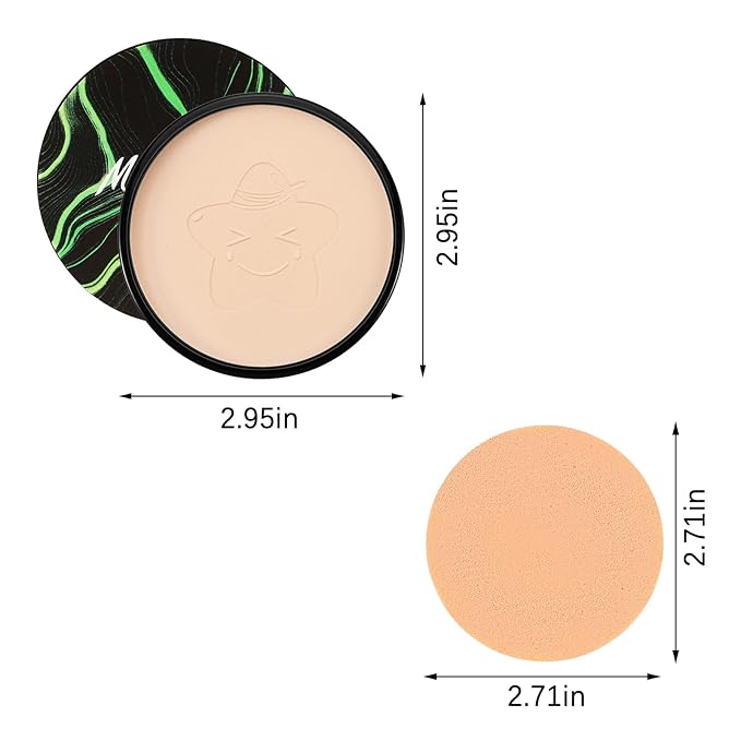 Oil Control Pressed Powder,Matte Setting Powder,Smooth Flawless Face Powder,Full Coverage,Waterproof Long Lasting,Lightweight Makeup Setting Foundation Compact Powder