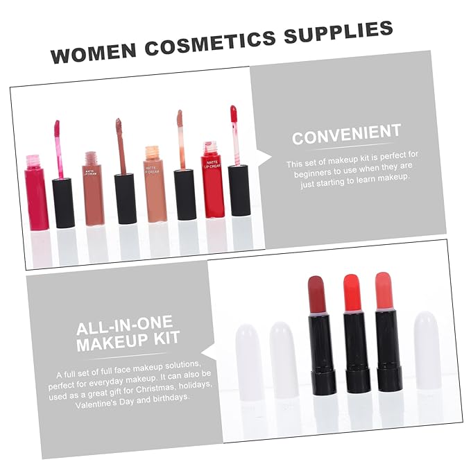 1 Set women's makeup set Eyebrow Pencil All-in-one Makeup Kit Makeup Multi- Makeup Kit Professional Foundation Cosmetics Supplies One-piece student mascara