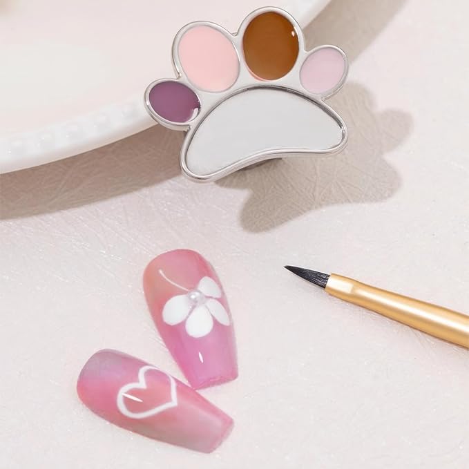 8 Pack Mini Nail Paint Art Palette Finger Rings Metal Manicure Palette Tools Makeup Palettes Makeup Mixing Palette Ring Wearable Metal Nail Art Polish Holder Nail Art Tools