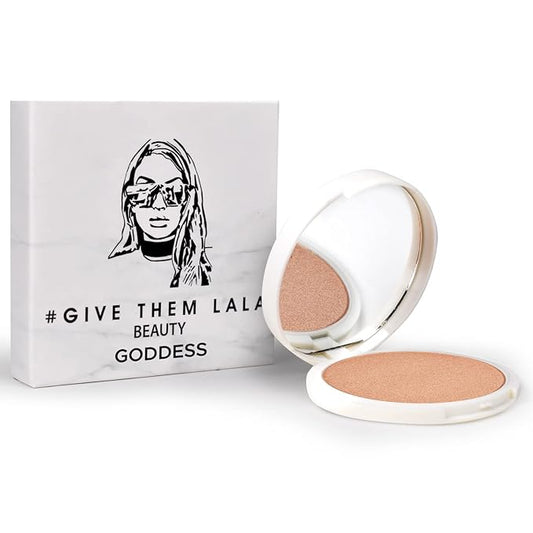 Pressed Highlighter By Give Them Lala- Highly Pigmented Powder Highlighter For Inner Corners, Cheekbones & Lips- Buildable Face Highlighter- Gluten-Free, Cruelty-Free & Vegan, Made In USA (Goddess)