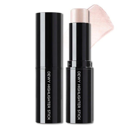 Champagne Highlighter Stick for Glass Skin, Dewy Finish Radiant Balm Hydrating Reflective Natural Shimmer Illuminator Stick, Multi-Use Lightweight Creamy Face Glowy Highlighter Makeup#02
