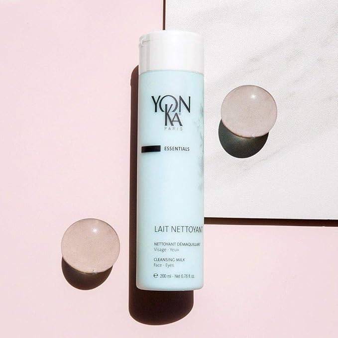Yonka Cleansing Milk, Gentle Facial Cleanser & Makeup Remover with Eau Micellaire Micellar Water and Cleansing Makeup Remover, Luxury French Skincare, Paraben-Free